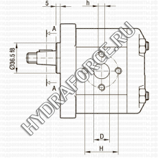 ALP2 шестерёнчатый насос второй группы (4,5 см3 - 35,2 см3), фланец Ø = 36,5 мм, 96x72 мм (Marzocchi Pompe, Италия)